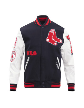 Boston Red Sox Old English Navy Blue Wool Varsity Jacket