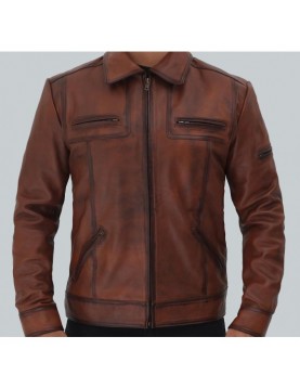 Bradford Casual Leather Jacket Mens