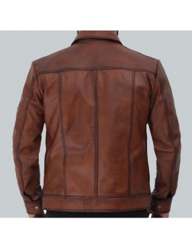 Bradford Casual Leather Jacket Mens