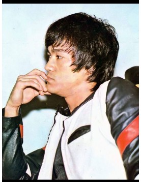 Bruce Lee Classic Vintage White Leather Jacket