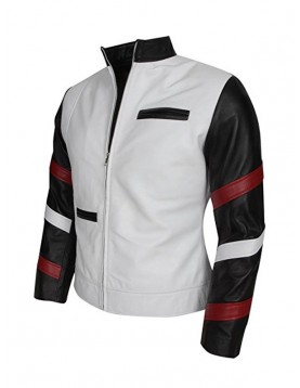 Bruce Lee Classic Vintage White Leather Jacket