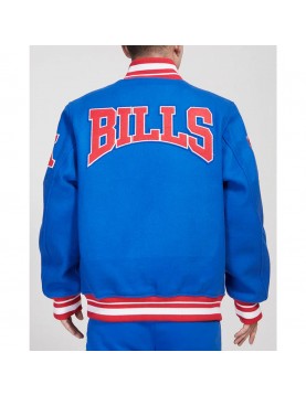 Buffalo Bills Crest Emblem Royal Varsity Wool Jacket