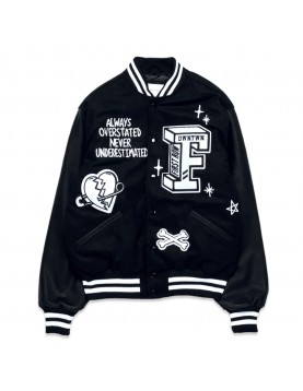 Bulldog First Row Black Varsity Jacket