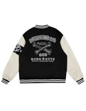 Buns Guts Battle Bid Heart Skull Wool Varsity Jacket