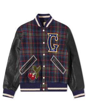 Check Wool Varsity Jacket