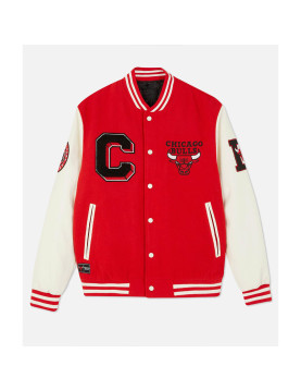 Chicago Bulls Varsity Red and Off White Jacket