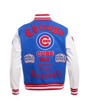 Chicago Cubs Old English Blue Wool Varsity Jacket