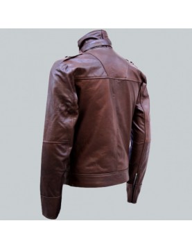 Chocolate Brown Leather Jacket Men