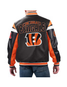 Cincinnati Bengals Black Varsity Full-Zip Leather Jacket