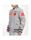 Cincinnati Bengals Crest Emblem Gray Varsity Wool Jacket