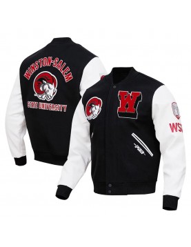 Classic Winston-Salem State Black and White Varsity Jacket