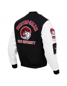 Classic Winston-Salem State Black and White Varsity Jacket