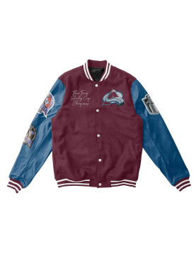 Colorado Avalanche Champions Varsity Maroon and Blue Jacket