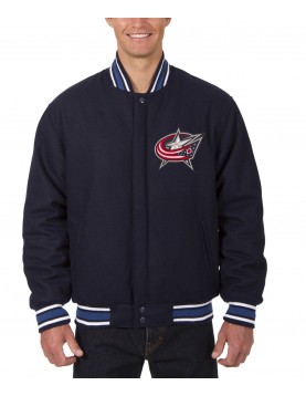 Columbus Blue Jackets Navy Blue Wool Jacket