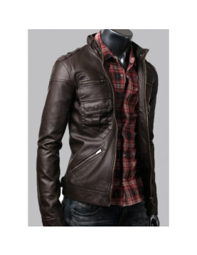 Dark Brown Zip Pocket Jacket