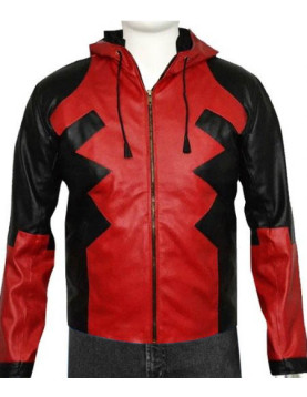 Deadpool Leather Hoodie