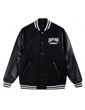 Death Row Records Chair Logo Black Varsity Jacket