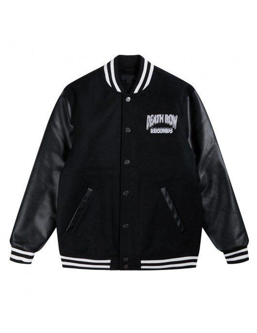 Death Row Records Chair Logo Black Varsity Jacket