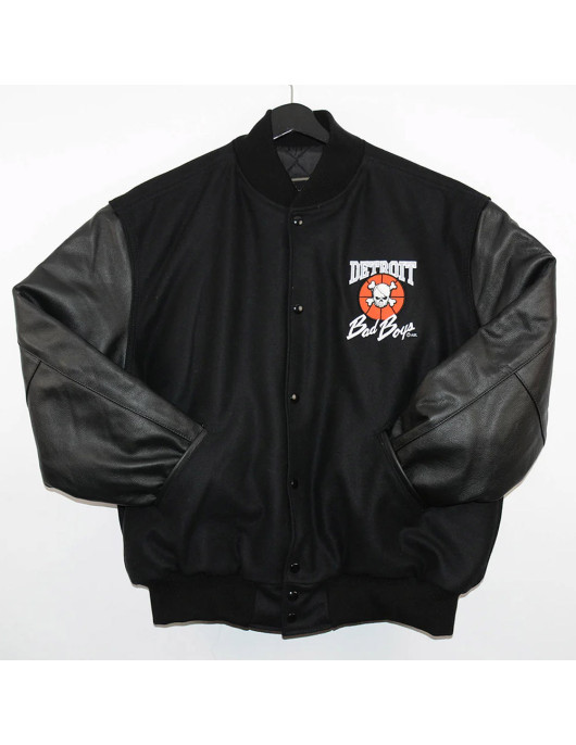 Detroit Bad Boys Varsity Black Jacket