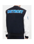 Detroit Lions Letterman Varsity Black and White Jacket