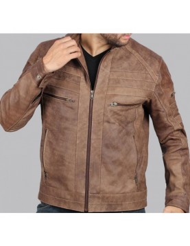 Douglas Brown Leather Jacket Mens