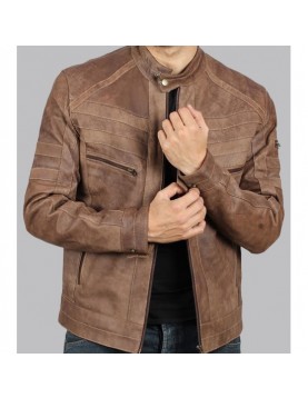 Douglas Brown Leather Jacket Mens