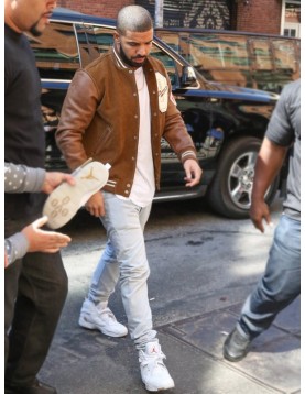 Drake Suede Leather Varsity Jacket