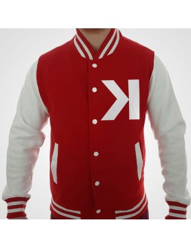 Electro Kavinsky Red and White Wool Jacket