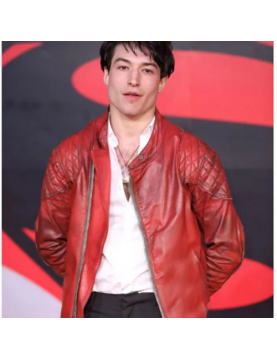 Ezra Miller Batman V Superman Quilted Leather Jacket