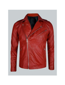 Fergal Devitt Motorcycle Red Leather Jacket