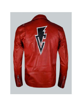 Fergal Devitt Motorcycle Red Leather Jacket