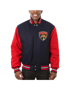 Florida Panthers Varsity Two-Tone Navy/Red Wool Jacket