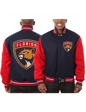 Florida Panthers Varsity Two-Tone Navy/Red Wool Jacket