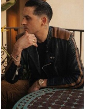 G-Eazy Black &amp; Brown Biker Jacket