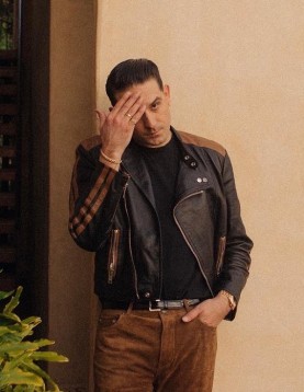 G-Eazy Black &amp; Brown Biker Jacket