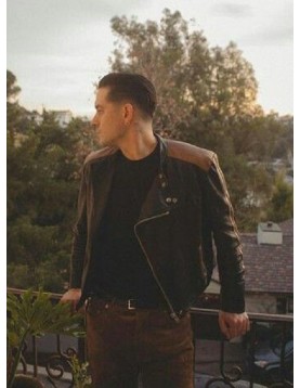 G-Eazy Black &amp; Brown Biker Jacket