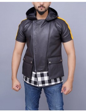 Game Inspired Kingdom Hearts III Riku Cosplay Costume Hooded Leather Jacket