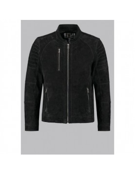 Genuine Leather Mens Black Suede Jacket