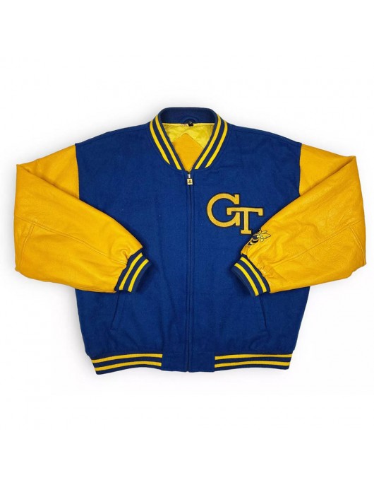 Georgia Tech 90’s Blue and Yellow Varsity Jacket