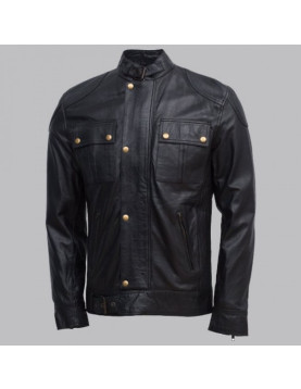 Gerard Butler Black Leather Jacket