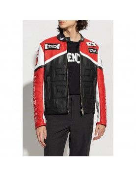 Givenchy Racing Red and Black Leather Jacket