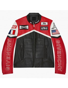 Givenchy Racing Red and Black Leather Jacket