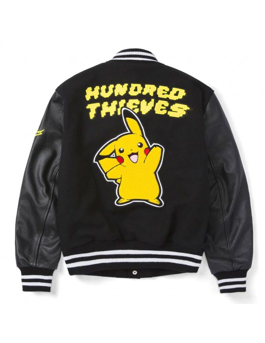 Golden Bear Pikachu Black Varsity Jacket