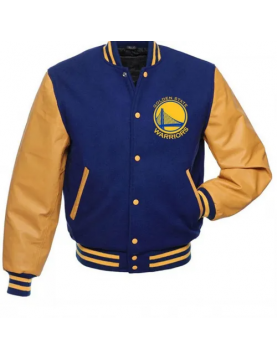 Golden State Warriors Blue and Yellow Letterman Jacket