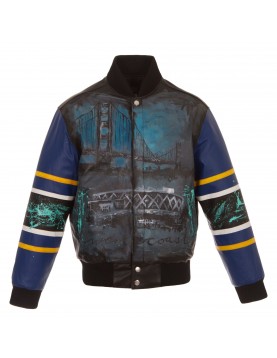 Golden State Warriors Painted Leather Jacket 