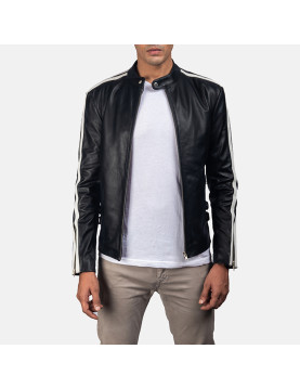 Hank Black Leather Biker Jacket