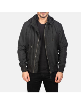 Hanklin Black Hooded Bomber Jacket