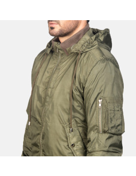 Hanklin Green Hooded Bomber Jacket