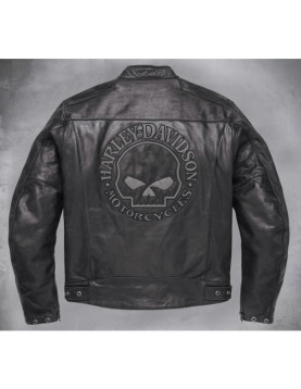 Harley Davidson Reflective Skull Leather Jacket