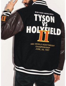 Headgear Tyson Vs Holyfield Black Varsity Letterman Jacket